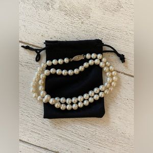 Vintage Cultured Fresh Water Pearl Knotted Necklace